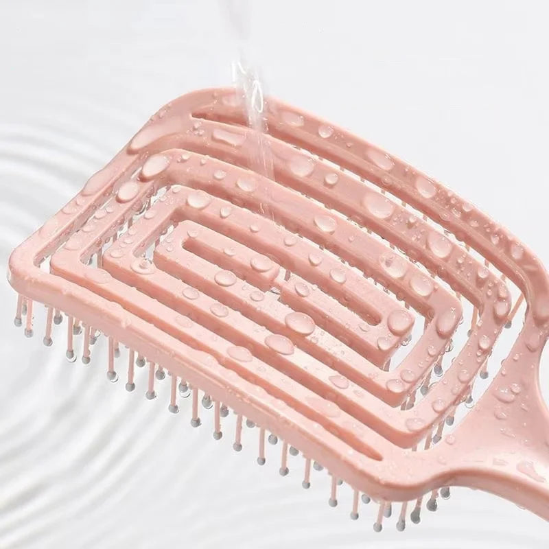 1Pcs Elastic Massage Comb Hollow Out Hair Brush Scalp Massage Combs