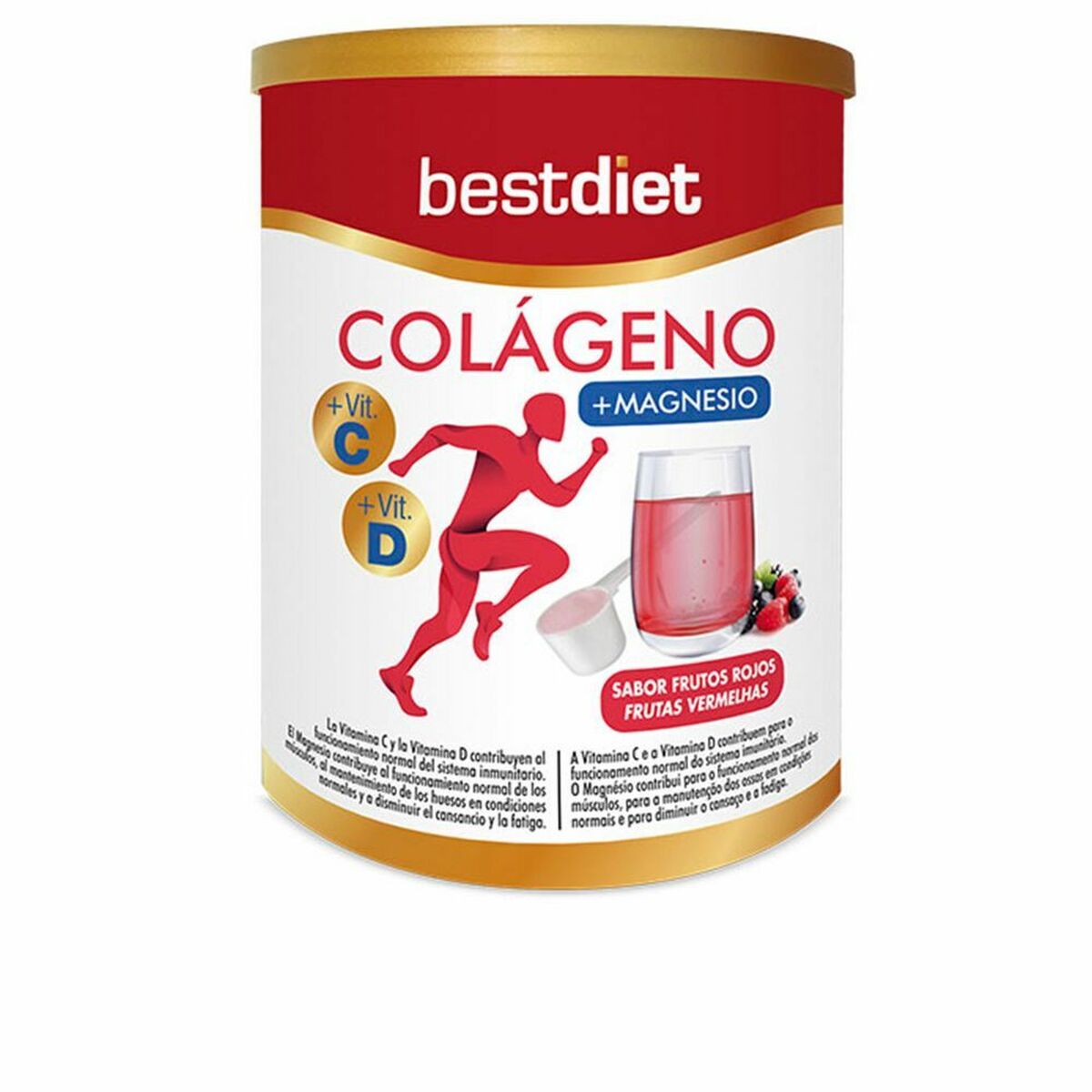 Collagen Best Diet Colágeno Con Magnesio En Polvo 250 g Magnesium Dust Red fruits
