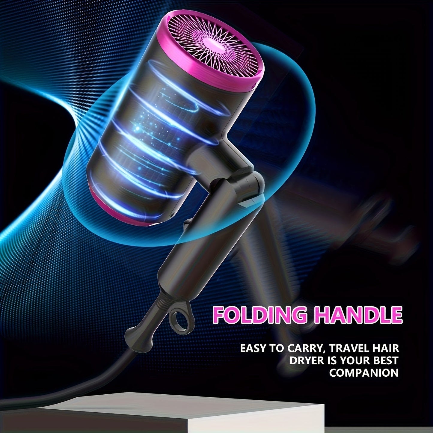 Plaukų džiovintuvas su galingu sulankstomu kelioniniu mechanizmu (1800 W)