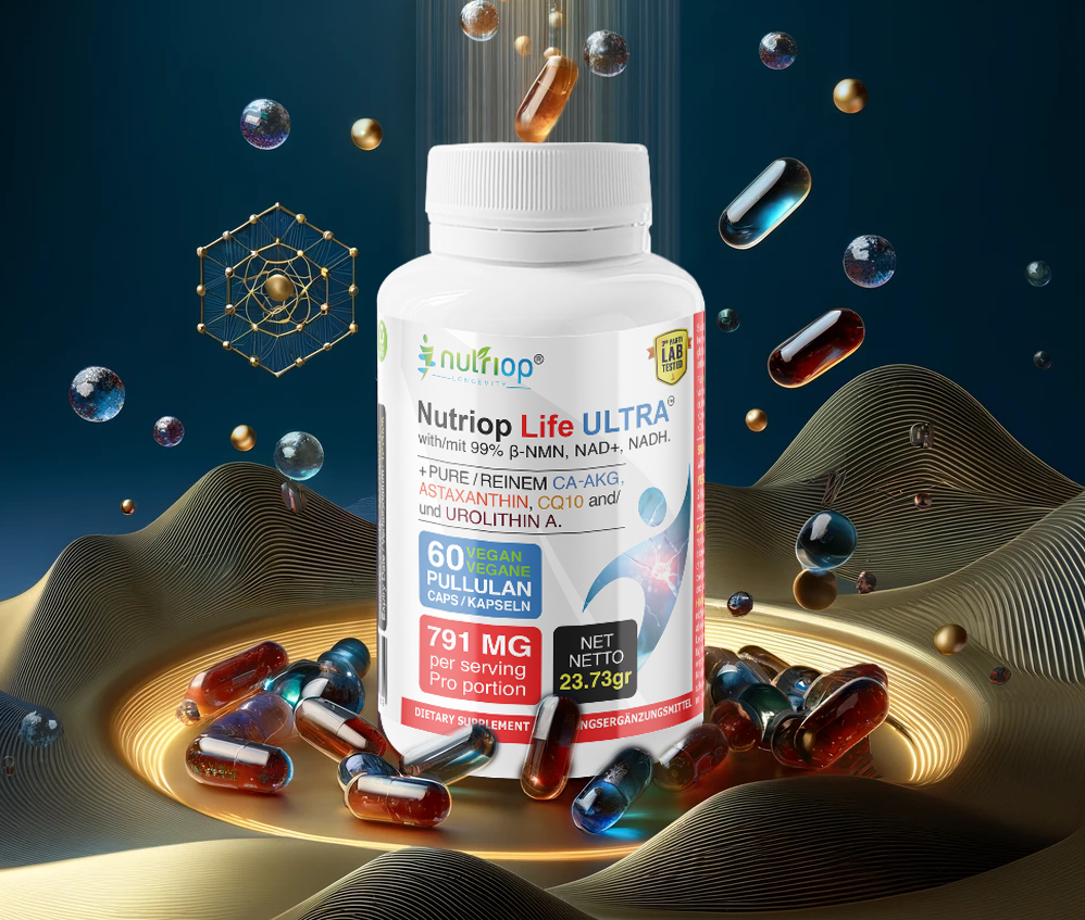 Bio-Enhanced Nutriop Longevity® Life ULTRA with NADH, NAD+, CQ10, ASTAXANTHIN and CA-AKG - 791mg per serving (x30)-2