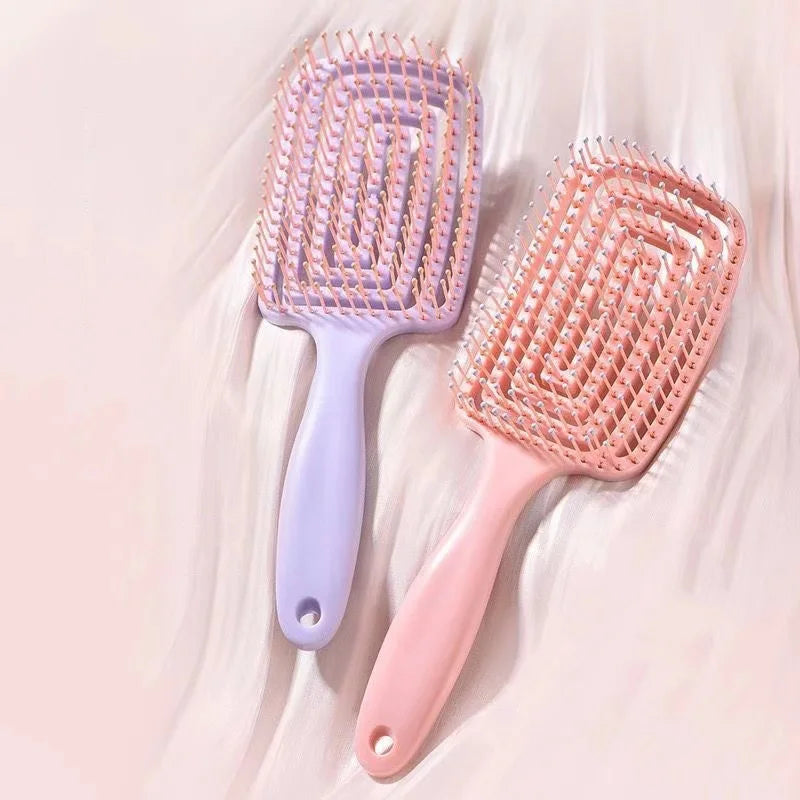 1Pcs Elastic Massage Comb Hollow Out Hair Brush Scalp Massage Combs