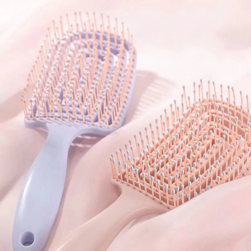 1Pcs Elastic Massage Comb Hollow Out Hair Brush Scalp Massage Combs