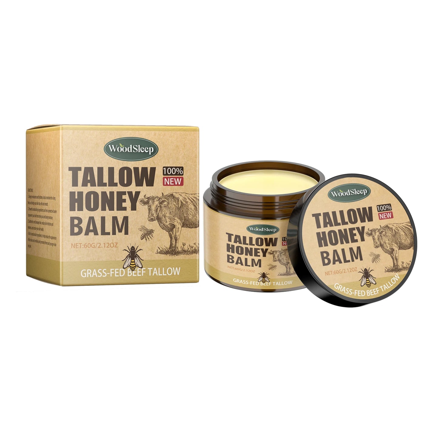 Whipped Beef Tallow and Honey Balm Skin Face Moisturizer Fast