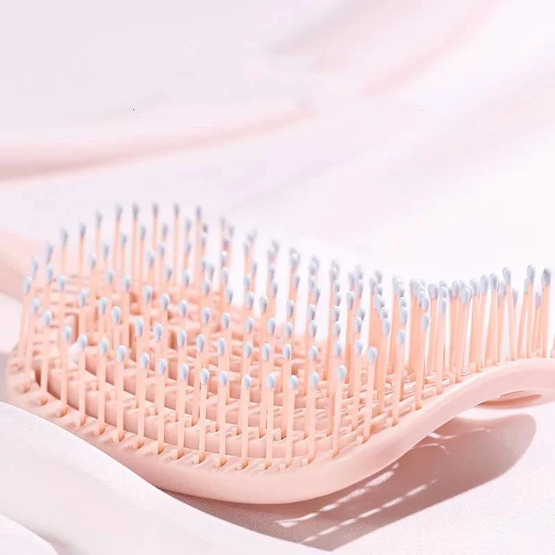 1Pcs Elastic Massage Comb Hollow Out Hair Brush Scalp Massage Combs