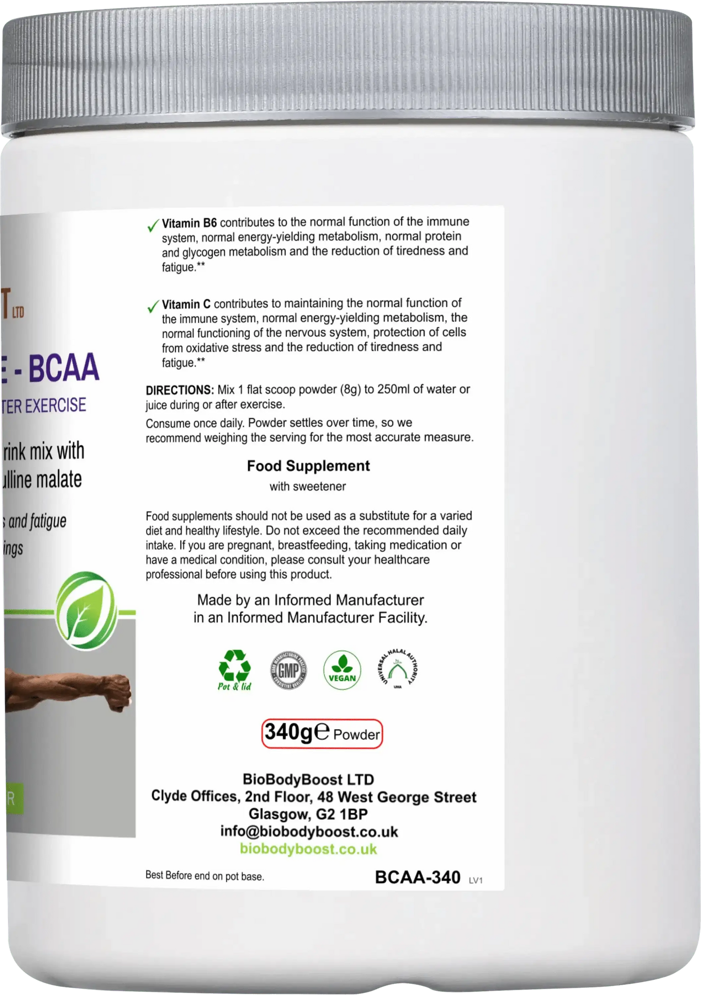 BCAA Amino Acids Drink Mix – Muscle & Endurance-2