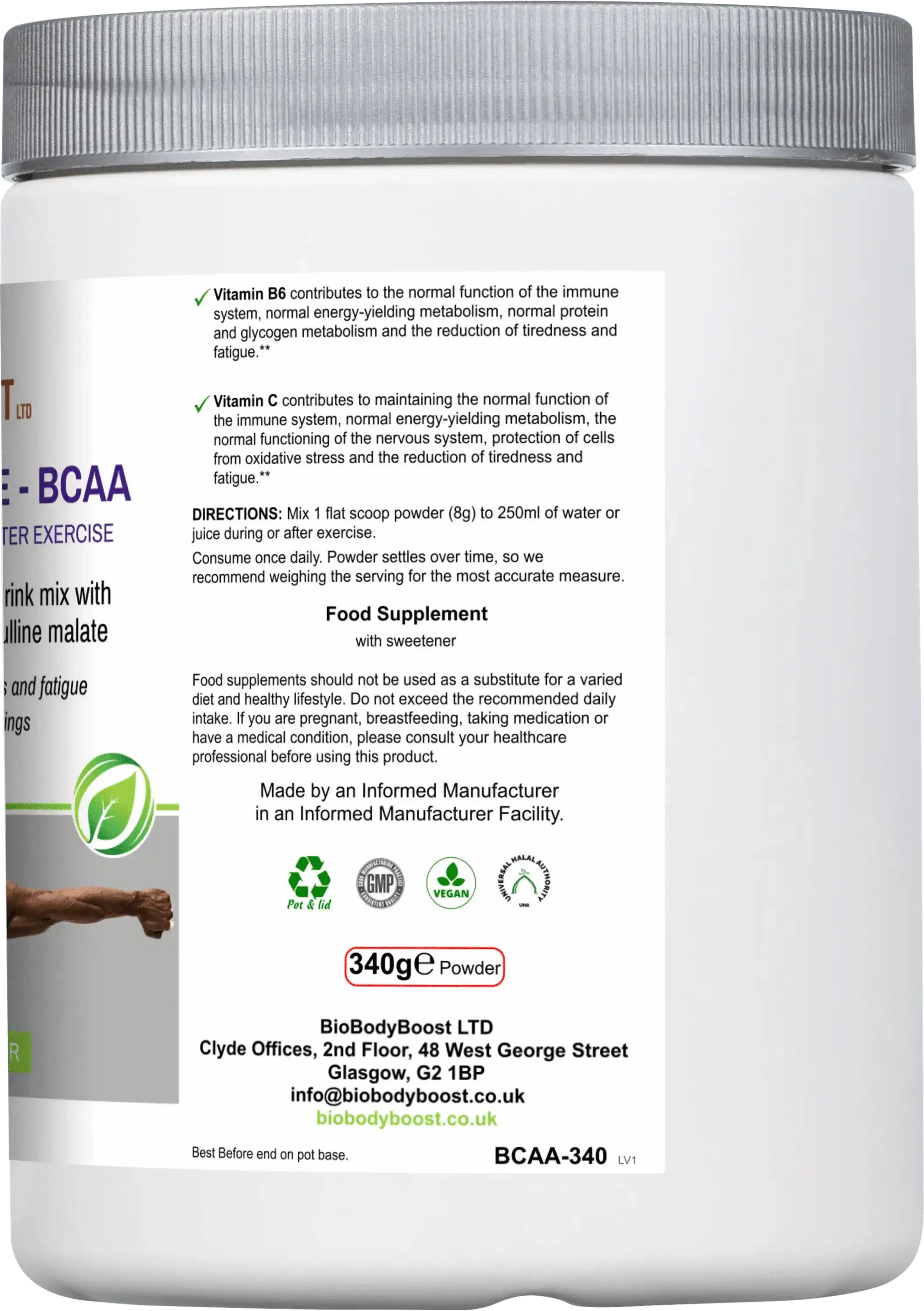 BCAA Amino Acids Drink Mix – Muscle & Endurance-2