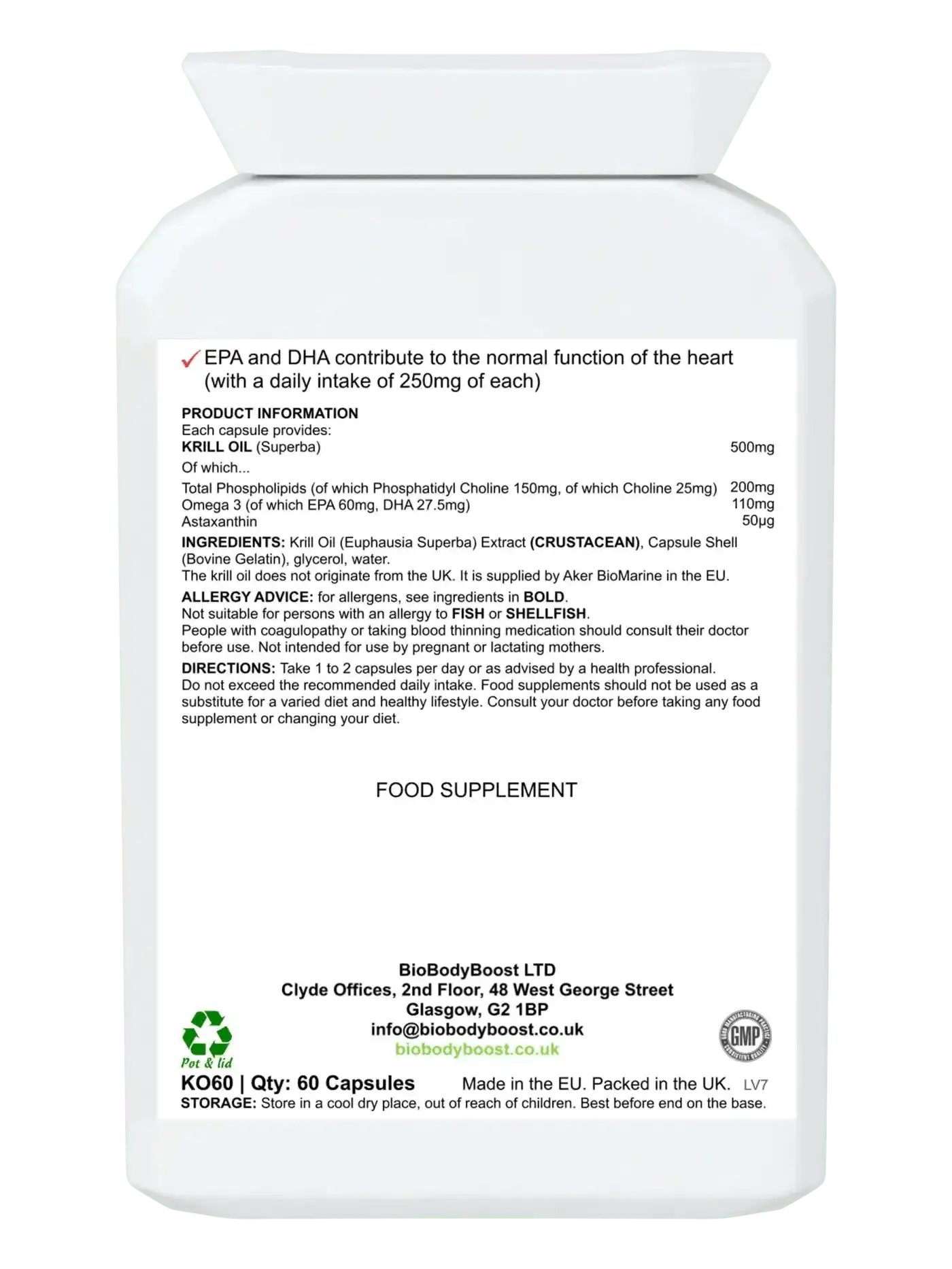 AstaxaKrill Antarctic Krill Oil 500mg - 60 Capsules-1